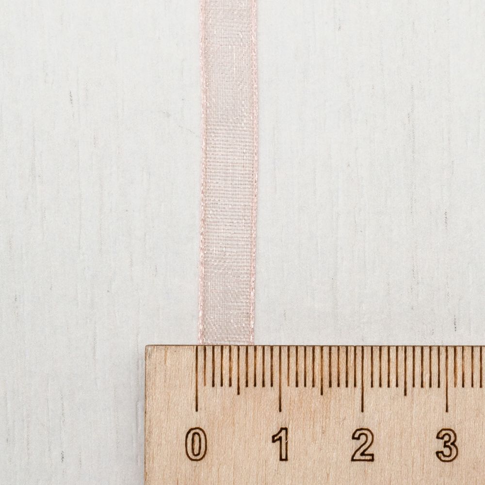 Лента капроновая (органза) 6.0 мм / 22.86±1 метров, 39 бежевый