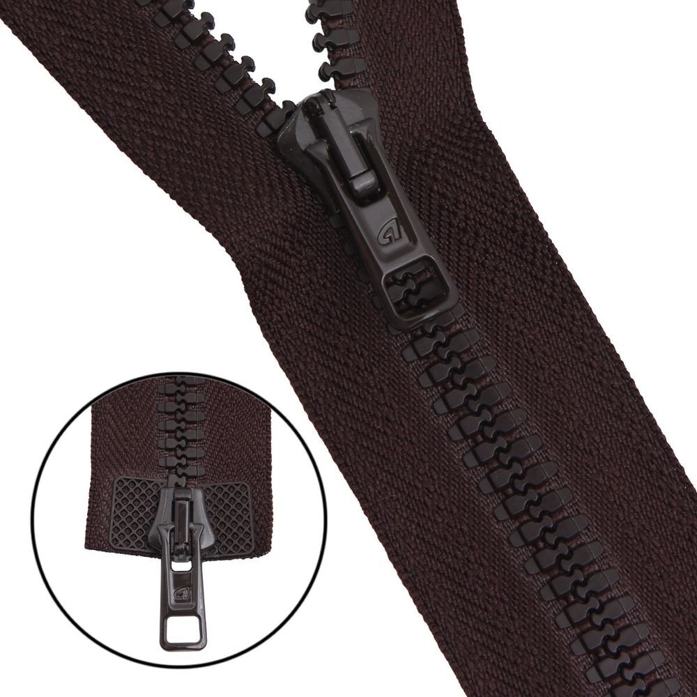 Молния трактор Arta Т6 (6 мм) 2 зам., разъем., 75 см, цв. 068 т.коричневый, уп.5 шт