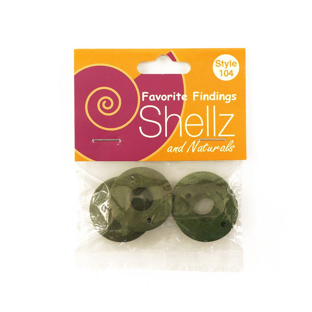 Пуговицы Shellz &amp; Natural Coconut Ring, зеленый, 4 шт, Blumenthal Lansing