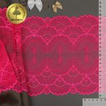 Кружево бельевое эластичное 195 мм / 10 м, цв.A1402 розовый неон, Kruzhevo