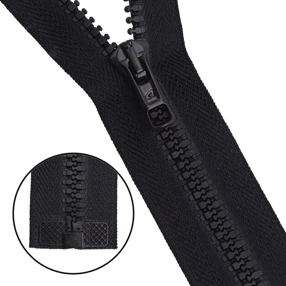 Молния трактор Arta Т6 (6 мм) 1 зам., разъем., 75 см, ОПТ. УП. 25 ШТ., 077 черный