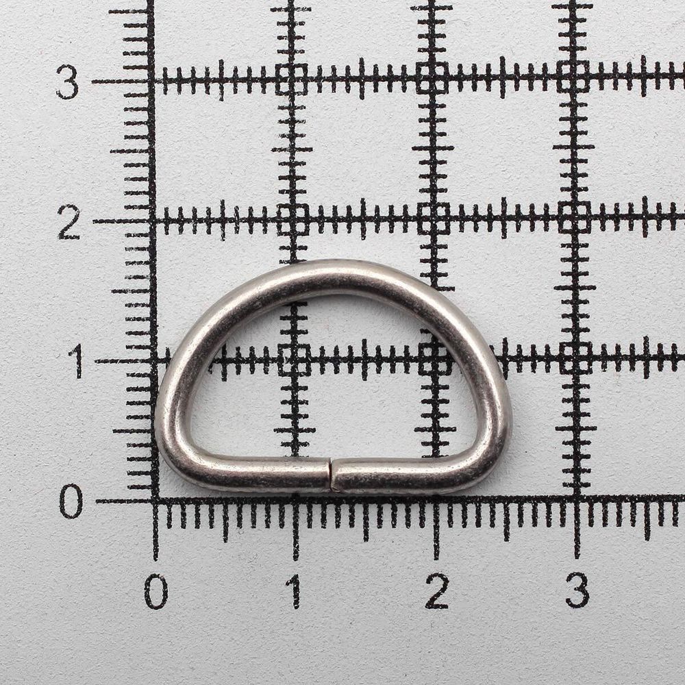 Полукольцо сварное металл внутр. 20 мм (внешн. 25х17 мм, ⌀2.5 мм), 100 шт, серебро ГР, 6068