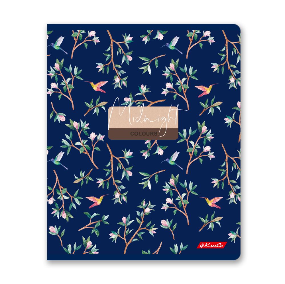 Тетрадь ученическая общая, выборочные блёстки, A5+ 80 л. на скобе 65 г/м², белизна 100%, 5 шт, клетка в термоусадочной пленке, 000483 Вальс цветов, Светоч 80ТСК5_5_2_1