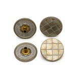 Часть кнопки Альфа (S-образная) ⌀19 мм (A-часть), 5/19, цв.белый зол цв.мет клетка (А) 19 мм, 20 шт