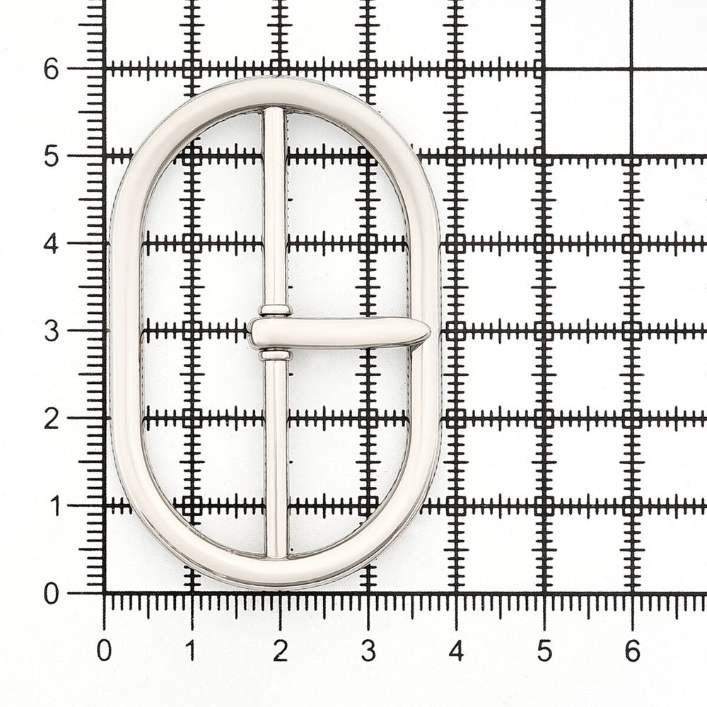 Пряжка овальная 50 мм, металл (Nickel Серебро (никель)), МВ_2301, 6 шт