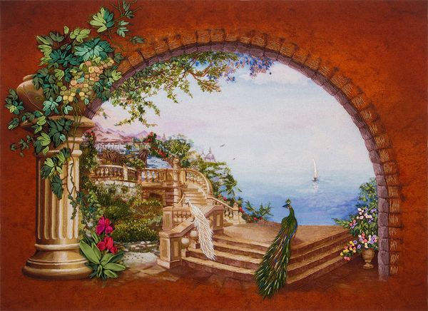 Набор для вышивания нитками Panna, Живая картина, Приглашение к морю, 34х25 см