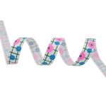 Лента репсовая (в рубчик) Подсолнухи 1 1,5см*22.86 м (белый)