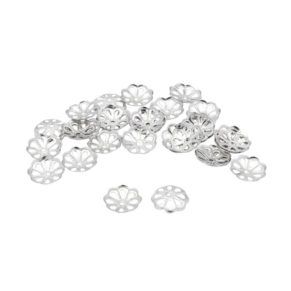 Шапочка для бусин, 12мм 30 шт/упак, Astra&Craft (Никель), 4AR199