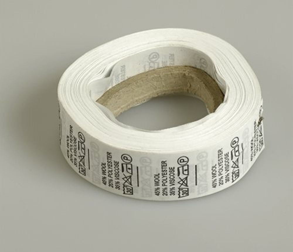 Состав и уход за тканью, Wool 45% Pol 20% Viscose 35%, цв.белый, 1000шт /TOS/
