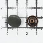 Кнопка Альфа (S-образная) ⌀15.0 мм, ≈720 шт, шляпка пластик + отв.части МЕТАЛЛ, 327 хаки + отв.части антик, NEW STAR