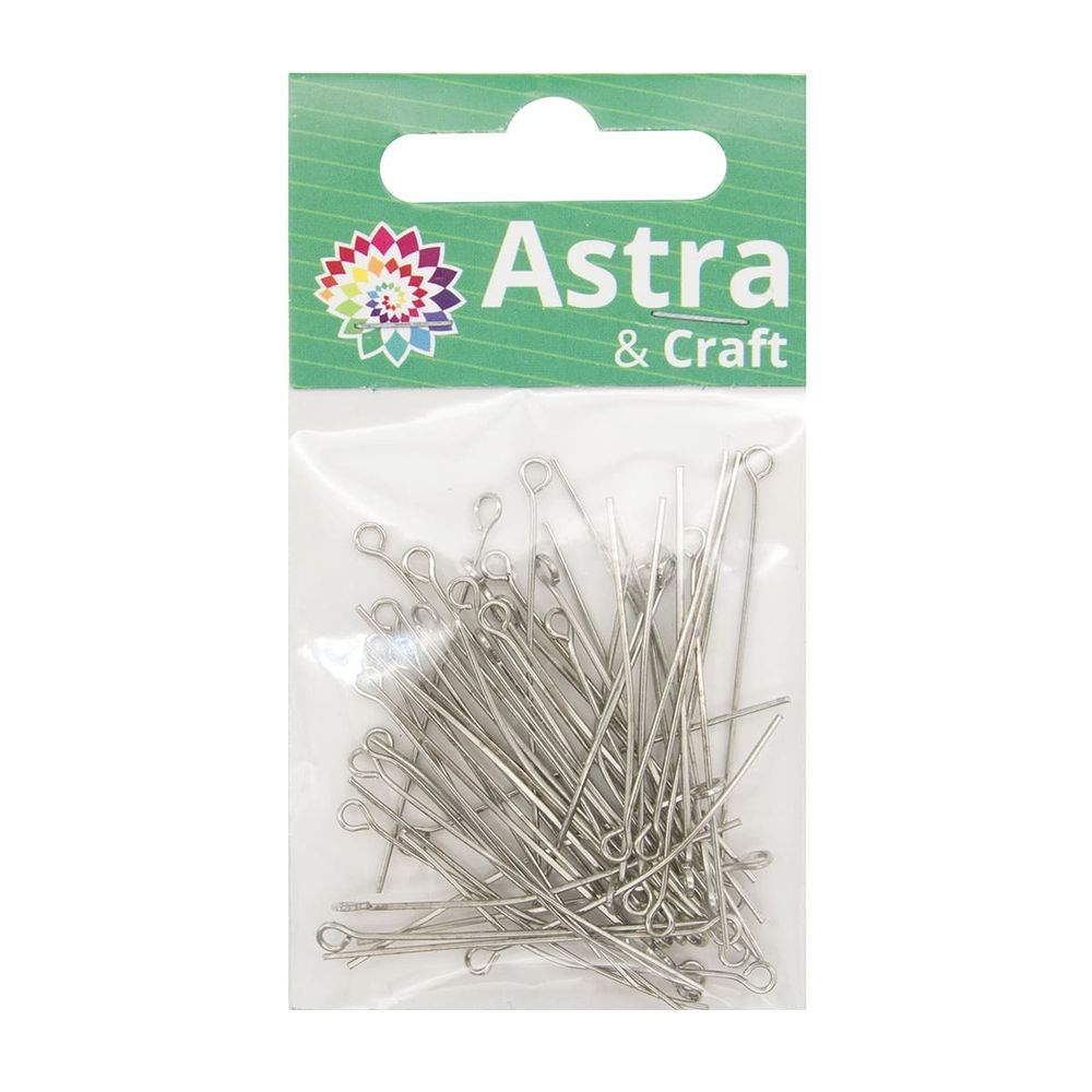 Штифт с петлей 40 мм, 50 шт/упак, Astra&Craft (Никель) 4AR261/262