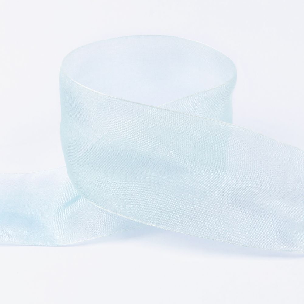 Лента капроновая (органза) 50.0 мм / 22.8±1 метра, 086 св. небесный, Blitz OR-50