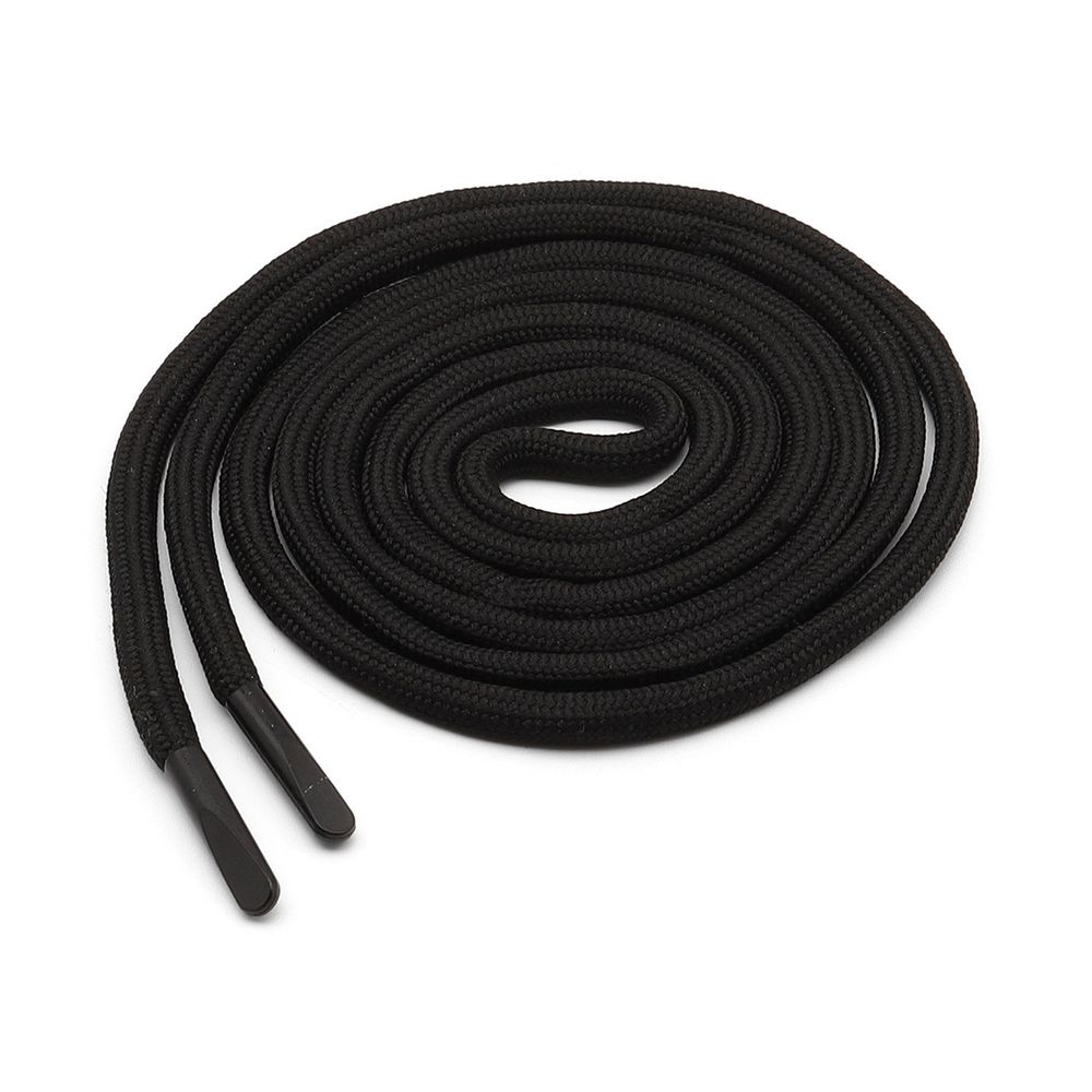 Шнурки круглые с металлическим наконечником 4.0 мм / 150 см, 50 пар (100 шт), черный, 6220-0133