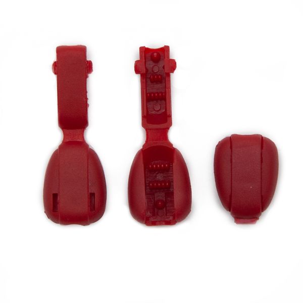 Наконечник для шнура пластик Крокодил 38х14 мм, С519 красный, 0305-3050, 200 шт