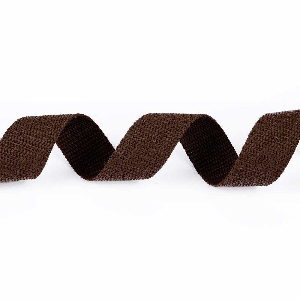 Стропа (ременная лента) 25 мм / 25 метров, толщ. 1.29 мм, [16.6 г/пог.м], 100% п/п, коричневый, Gamma С3870Г17