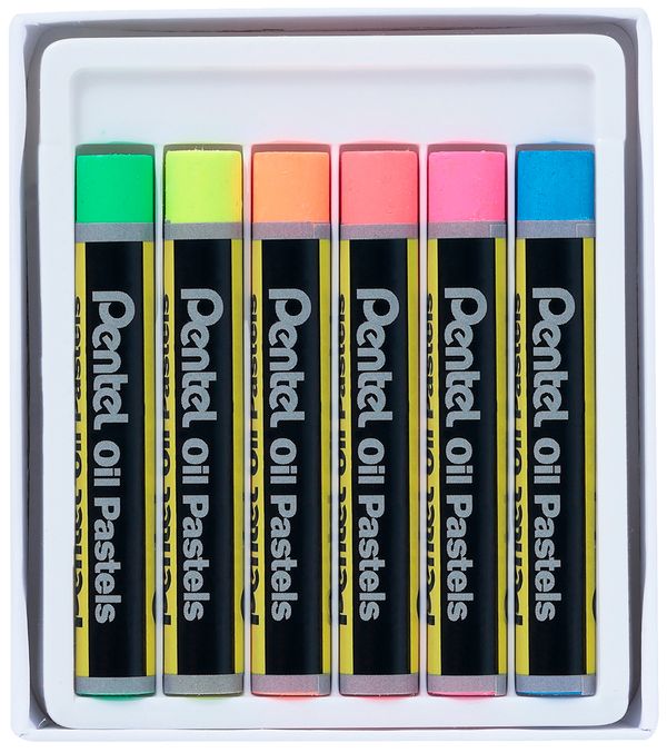 Пастель масляная флуоресцентная Pentel 6 цв, PHN-F6