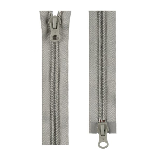 Молния спираль (витая) Т10 (10 мм) 2 зам., разъем., 110 см, 301 св.серый, S-10 Gamma, 10 шт