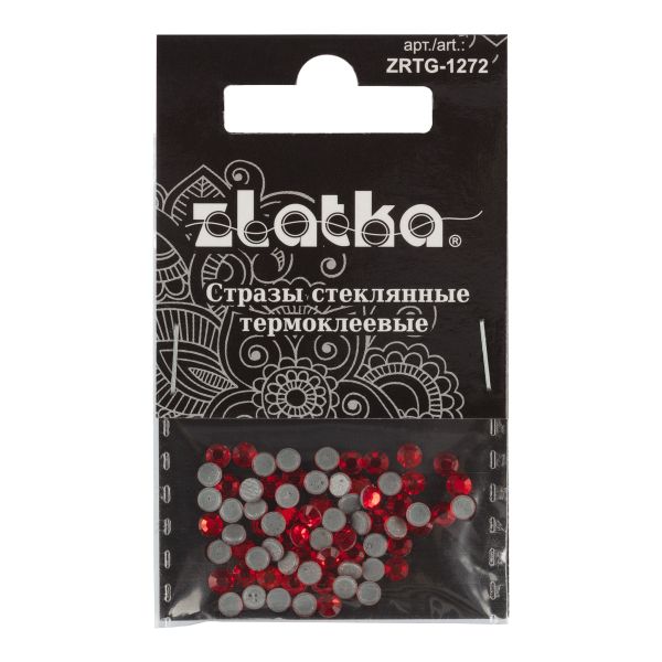 Стразы клеевые стекло 3.2 мм, 360 шт, SS12 №20 св.красный (Light Siam), Zlatka ZRTG-1272