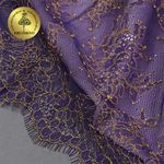 Кружево шантильи (реснички) 230 мм, цв.т.синий, уп. 3 м, Kruzhevo