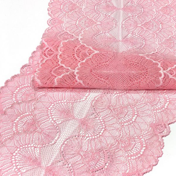 Кружево эластичное (стрейч) 8034 195мм цв.F134 розовый, 10 м, Kruzhevo