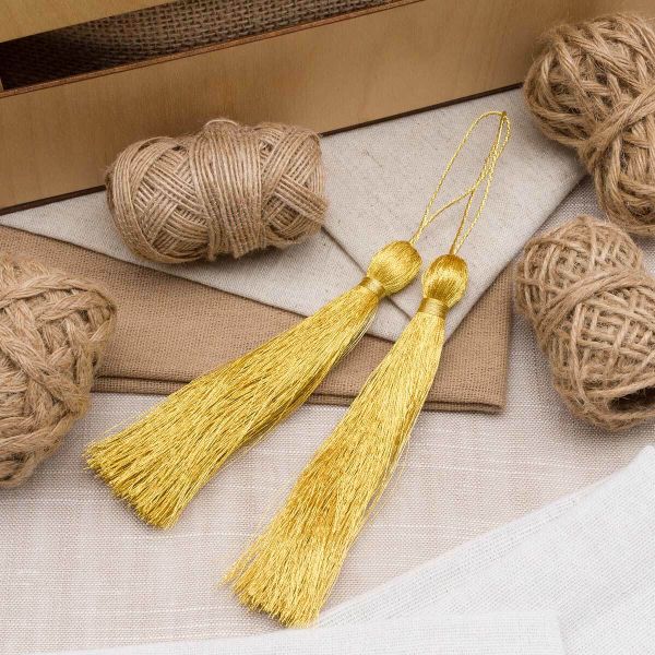 Кисти шторные 120.0 мм, метанит, золото, 5 шт