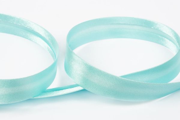 Косая бейка атласная 15 мм / 132±1 метра, 129 голубой, Gamma GK-15P