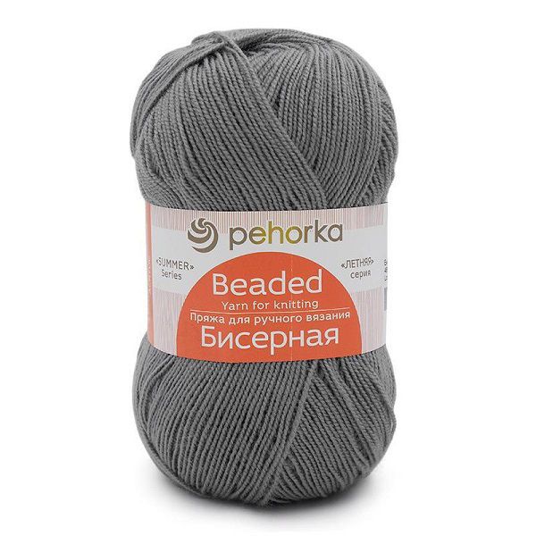 Пряжа Пехорка Бисерная / уп.5 мот. по 100 г, 450 м, цв.048 серый