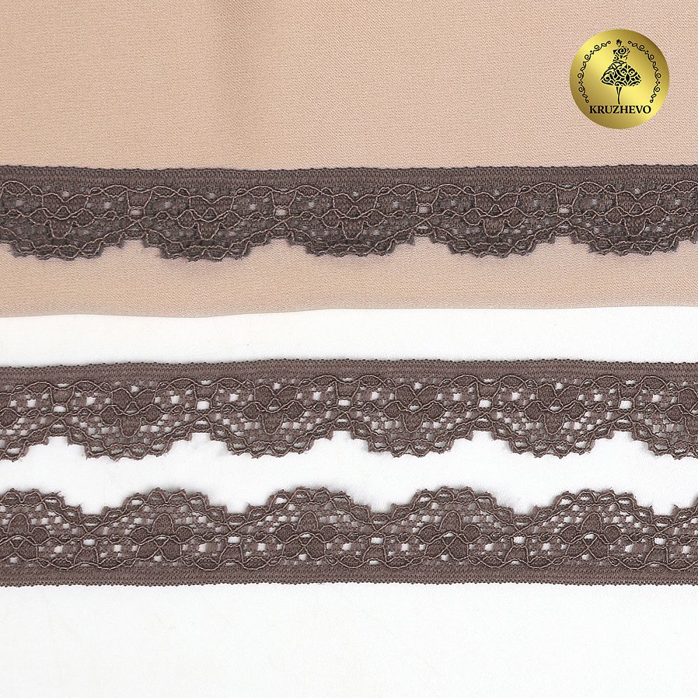 Кружево эластичное (стрейч) 8031 15мм цв.L1645 шиншилла, 50м, Kruzhevo