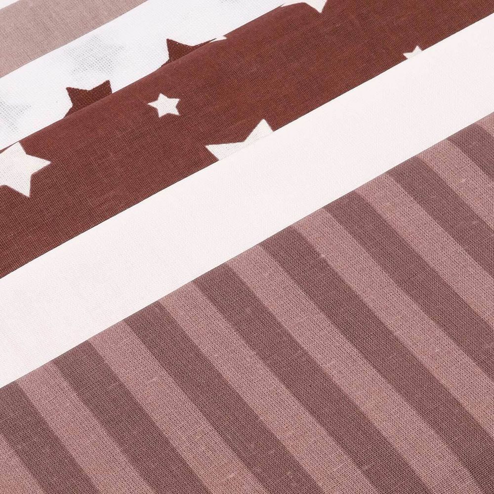 Ткань для рукоделия хлопок, размер 50х50 см, набор, 5 шт, коричневый