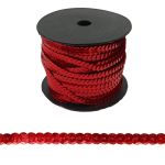 Тесьма пайетки, 6 мм, 73м (50103 красный)