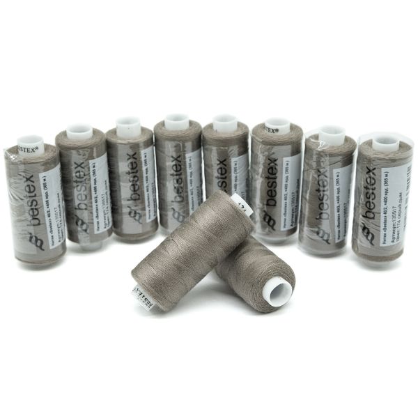 Нитки швейные бытовые Bestex 40/2, 365 м (400 ярд) / 10 кат., 174 серый дым
