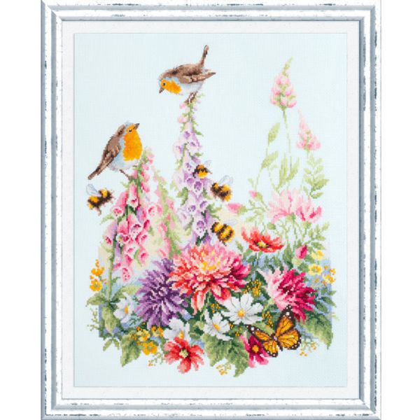 Набор для вышивания нитками Чудесная игла, Звонкие малиновки 31х40 см