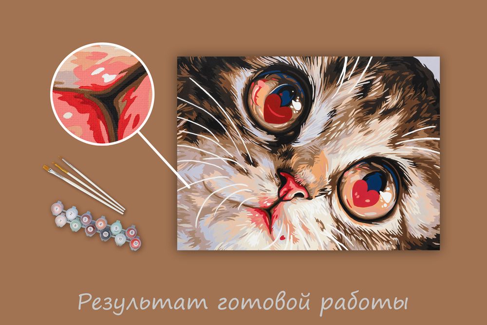 Картина по номерам Фрея PNB/PMC-308, Влюбленные глазки, (цветной холст) 40х30 см