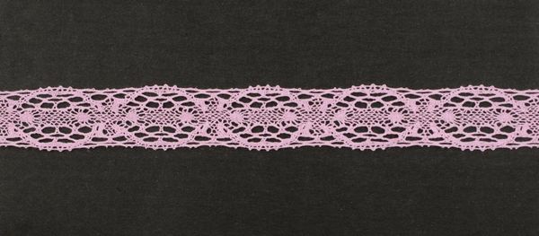 Кружево вязаное (тесьма) 24 мм, цв.св.розовый, Alfa, 25 метров, AF-029-020