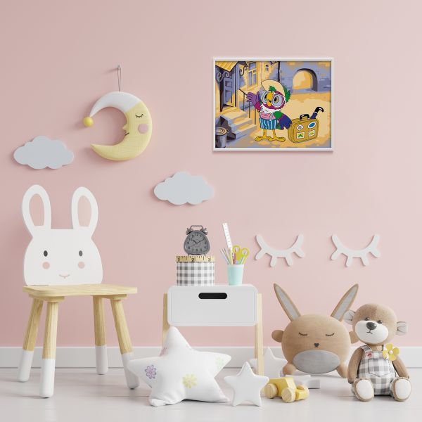 Картина по номерам Фрея, Союзмультфильм. Попугай Кеша-путешественник, на картоне, 40х30 см