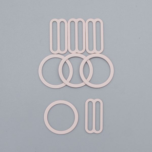 Набор фурнитуры для бюстгальтера металл (кольца ⌀18 мм + регуляторы 19 мм по 4 шт), 168 сер.пион., 27764