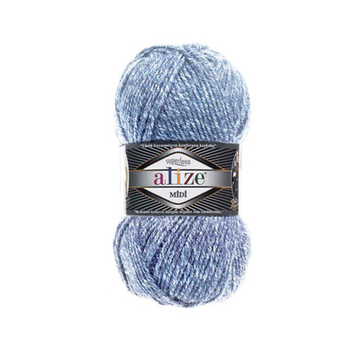 Пряжа Alize (Ализе) Superlana Midi / уп.5 мот. по 100 г, 170м, 806 синий жаспе A