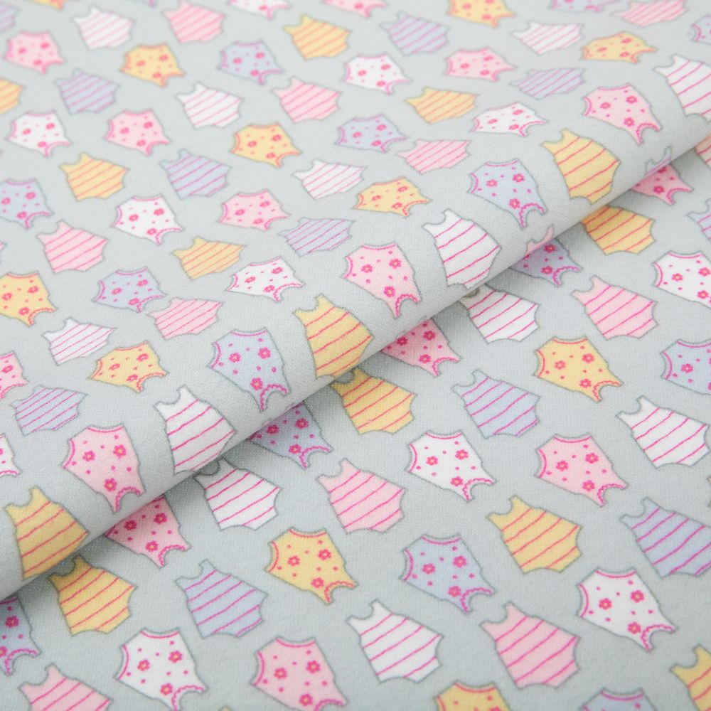 Ткань для пэчворка Peppy Молочные сны фланель, рулон 112 см / 5 метров, МС-06 серый, Peppy