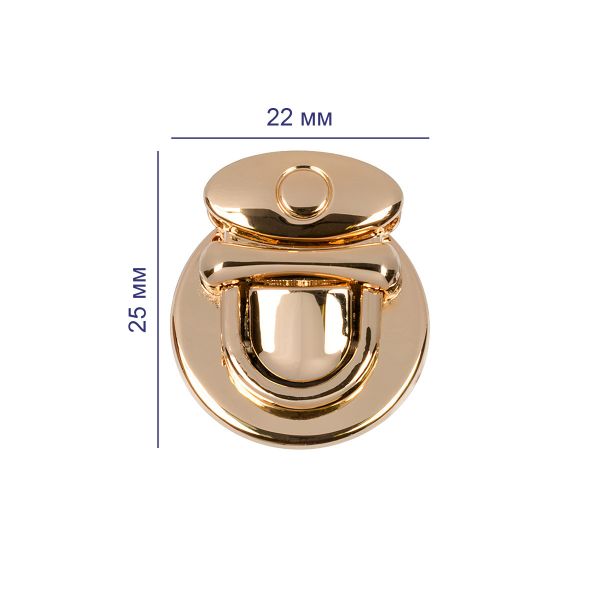 Замок для сумки 25х22 мм, 5 шт, золото, Gamma LBZ-10G