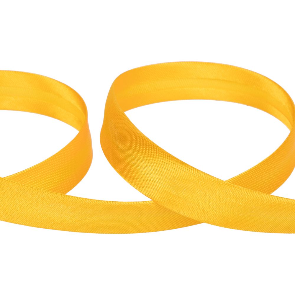 Косая бейка атласная 15 мм / 132±1 метра, В028 желто-оранжевый, NGK-15P