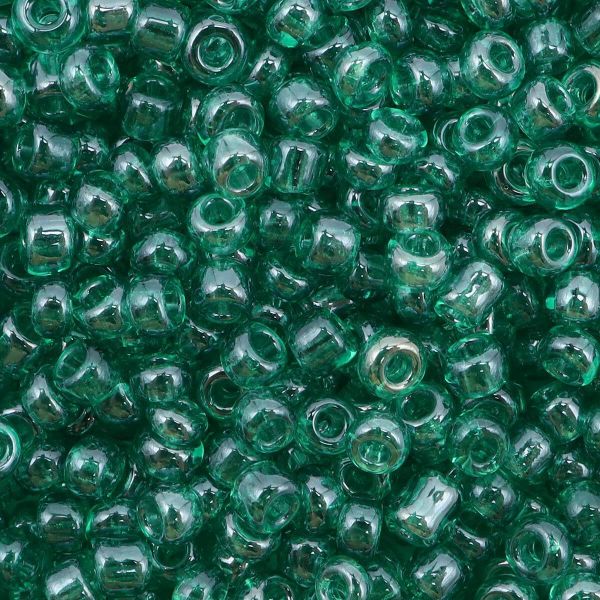 Бисер Astra&Craft 11/0 (2.1 мм), 200 г (10х20 г), цв. 123А т. зеленый/прозрачный, глянцевый