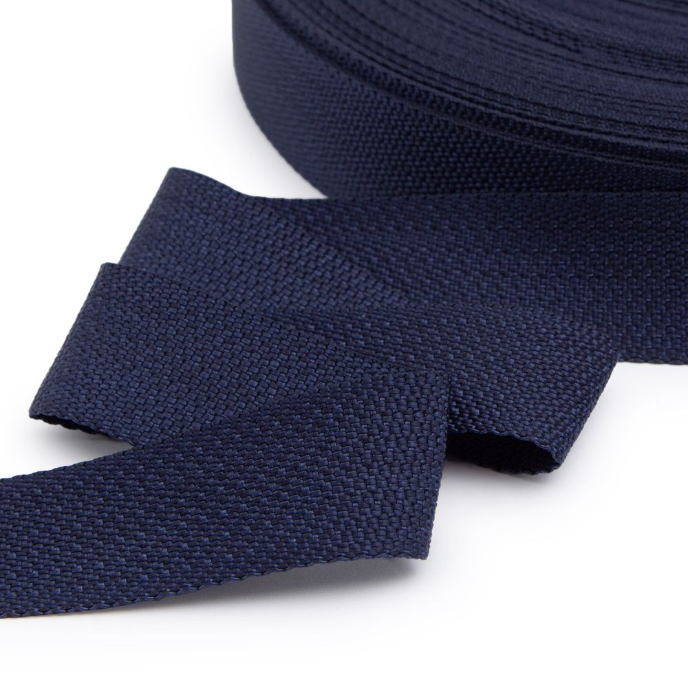 Стропа (ременная лента) 30 мм / 50 метров, толщ. 0.5 мм, [20.5 г/пог.м], 100% п/э, 030 т.синий