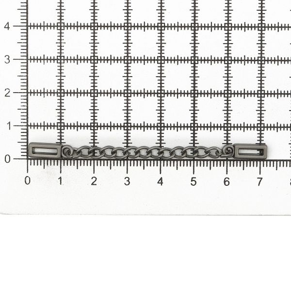 Вешалка-цепочка для одежды 70х5 мм, металл, титан цв.07-2, 10 шт, ГДЖ1514