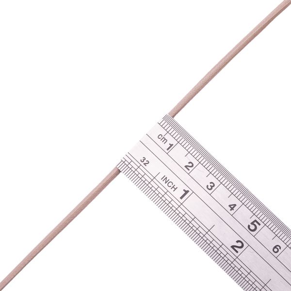 Резинка шляпная (шнур эластичный) ⌀3.0 мм / 30 метров, бежевый