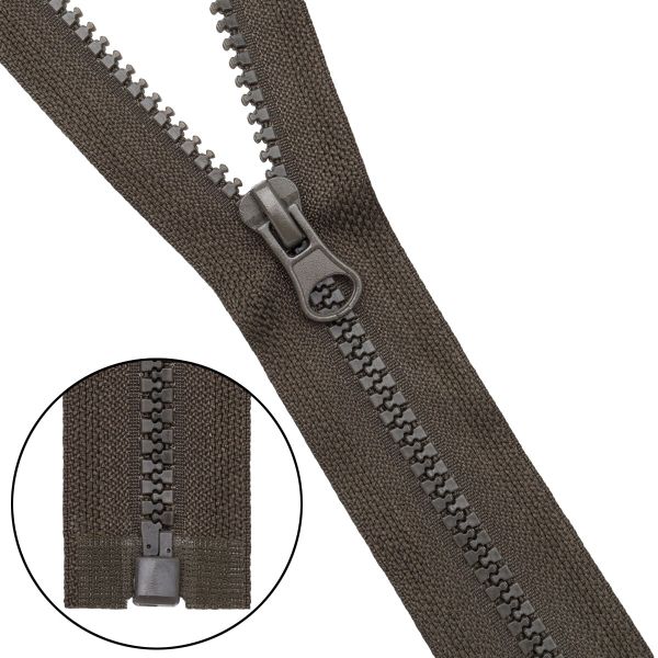 Молния трактор Т5 (5 мм) 1 зам., разъем., 55 см, 078 т.хаки, 10 шт