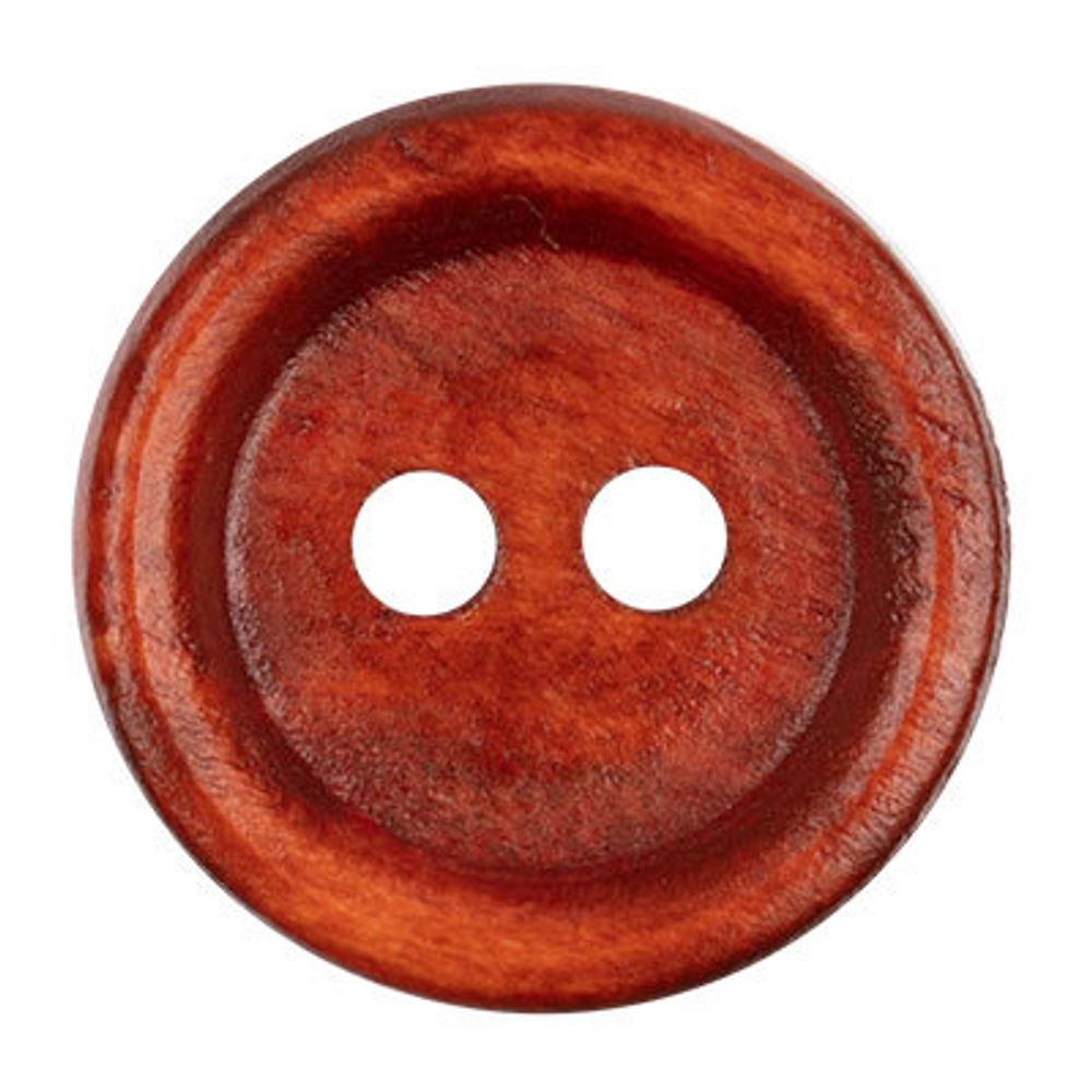 Пуговицы дерево 2 прокола 20L=12 мм, 24 шт, №D025 терракотовый, Blitz DRN 0002