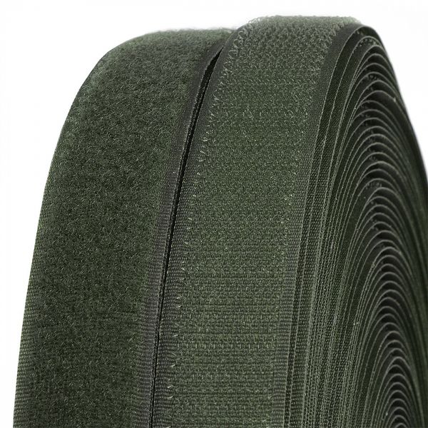 Лента контактная липучка (велкро) пришивная 25 мм / 25 метров, F327 хаки, /крючок/, кач.