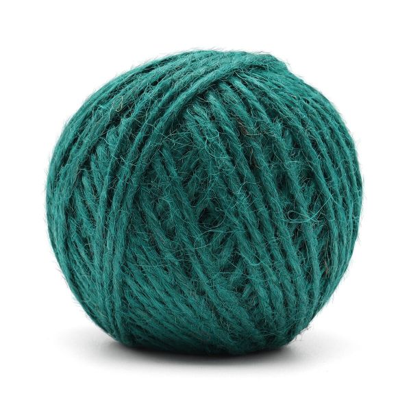 Шпагат джутовый 2-х ниточный ⌀1.12 мм, 50 м, 1120 текс, качество СВ, цветной (зеленый), 74973