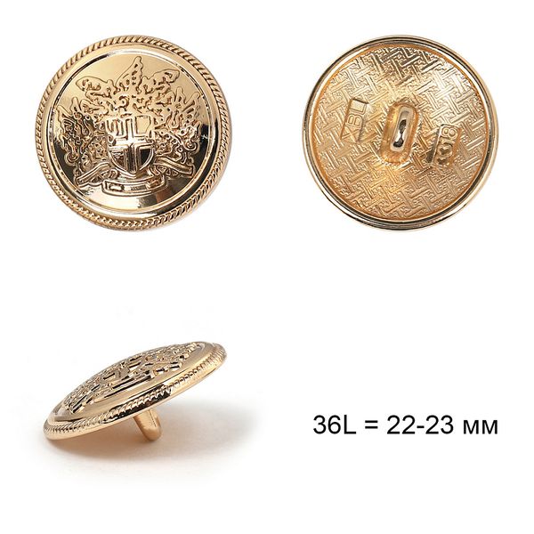 Пуговицы металл на ножке 36L = 22-23 мм, TBY.L-XBL33.2 цв.медь, 50 шт