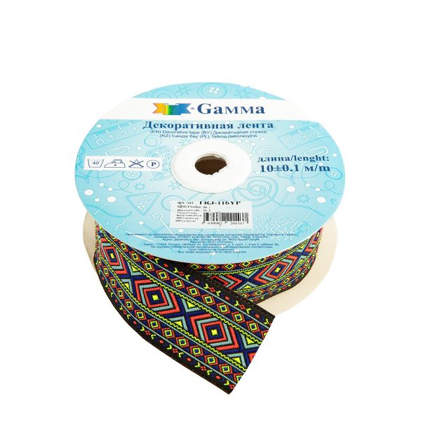 Лента (тесьма) жаккардовая 35.0 мм / 10±0.5 метров, 3, Gamma TRJ-116YP